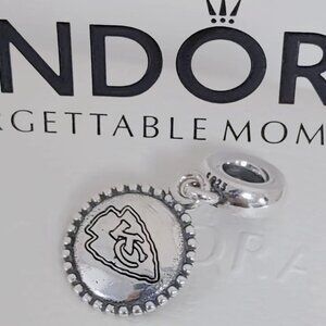 Pandora NFL Football Charm Kansas City Chiefs Dangle Charm Pendant S925 Silver